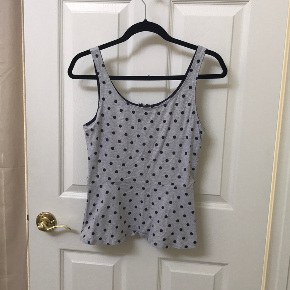 Poka dot peplum tank top